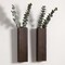 Wood Wall Decor 2 Pack Planter Vase with Artificial Eucalyptus (5.1"D x 1.4"W x 9.4"H)